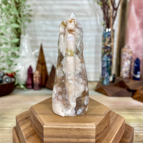 0956 Flower Agate Crystal Unicorn Carving - Picture 5 of 10